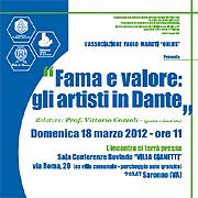 "Fama e valore: gli artisti in Dante". Relatore prof. Vittorio Cozzoli Associazione Paolo Maruti Onlus